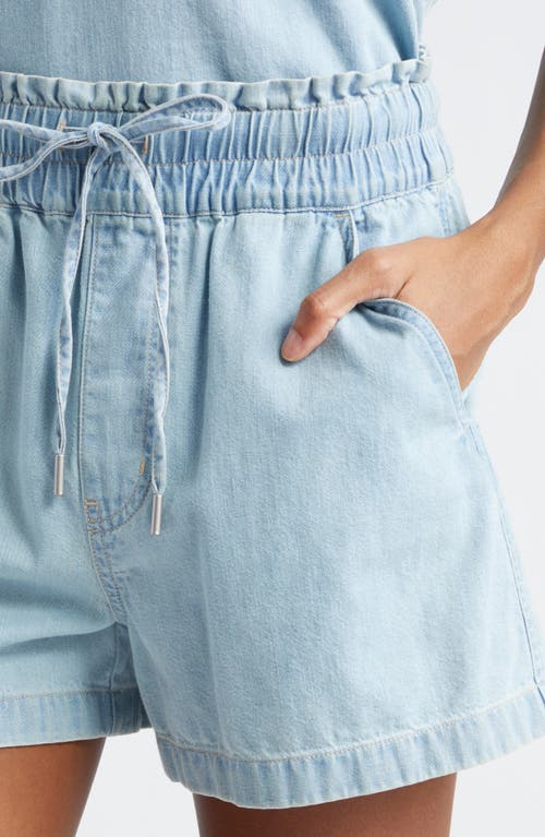 Veronica Beard Tijana Drawstring Waist Chambray Shorts In Sky