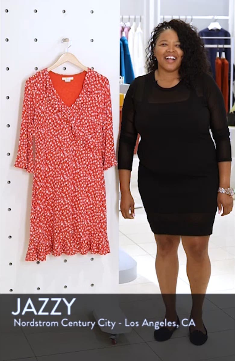 Fluted Wrap Style Stretch Jersey Dress, sales video thumbnail