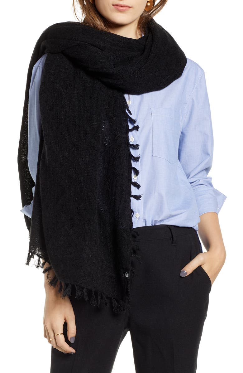 Treasure & Bond Solid Fringed Scarf, Main, color,