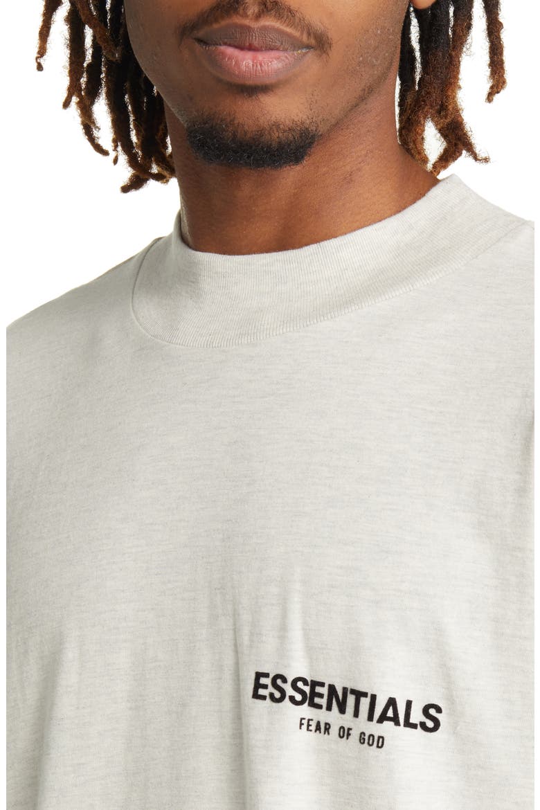 Essentials Logo Long Sleeve T-Shirt, Alternate, color, LIGHT OATMEAL