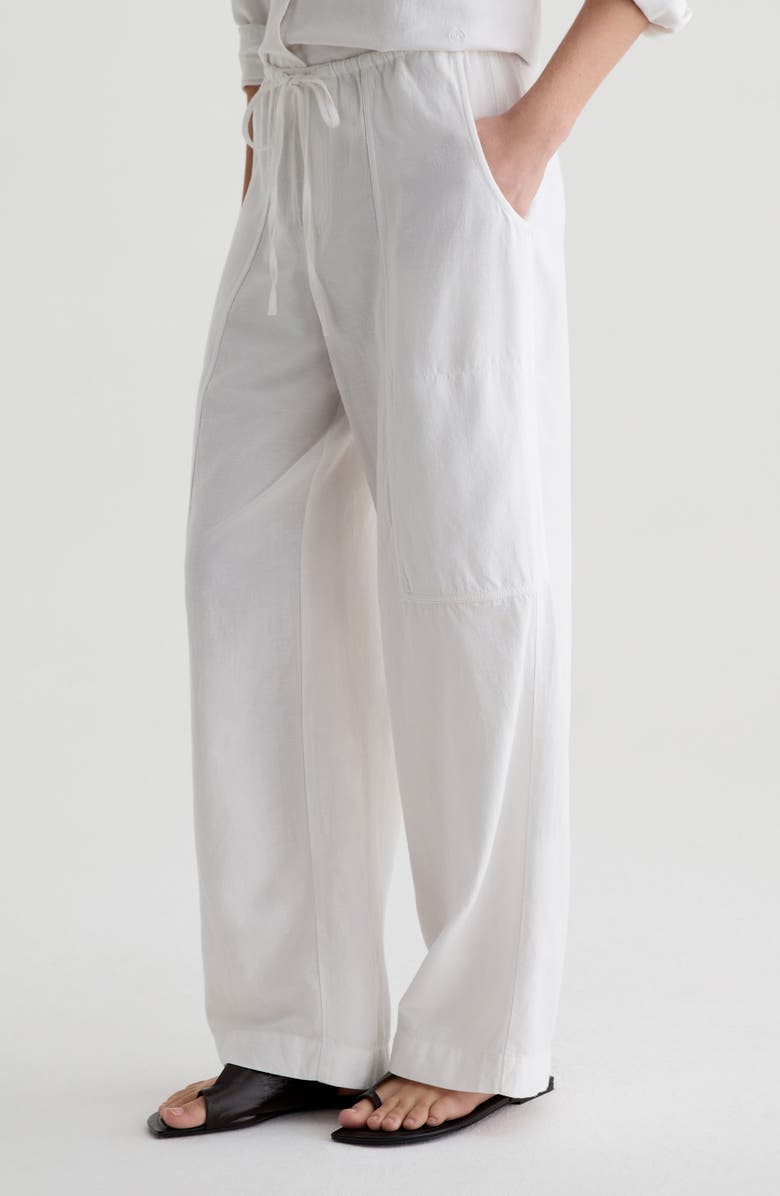 AG Nina Linen Blend Drawstring Pants, Alternate, color, 