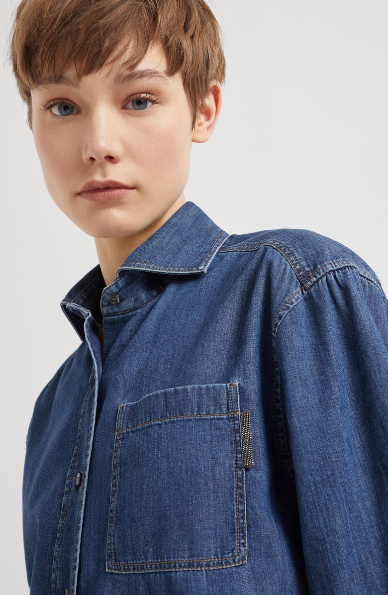 Brunello Cucinelli Lightweight denim shirt, Alternate, color, 