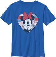 Minnie Mouse Boy's Minnie Mouse Cute Patchwork Heart  Graphic T-Shirt