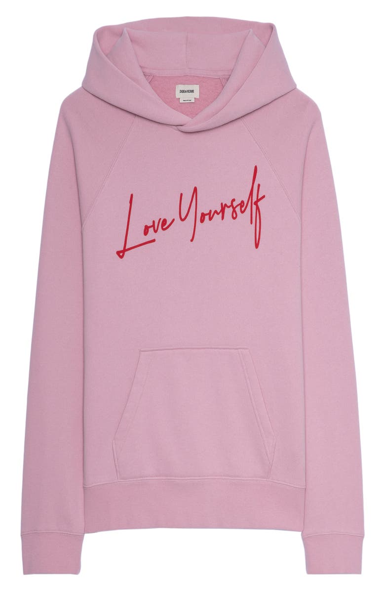 Zadig & Voltaire Georgy Love Yourself Cotton Blend Graphic Hoodie, Alternate, color,