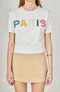 Endless Rose Crystal & Bead Embellished Graphic Cotton T-Shirt