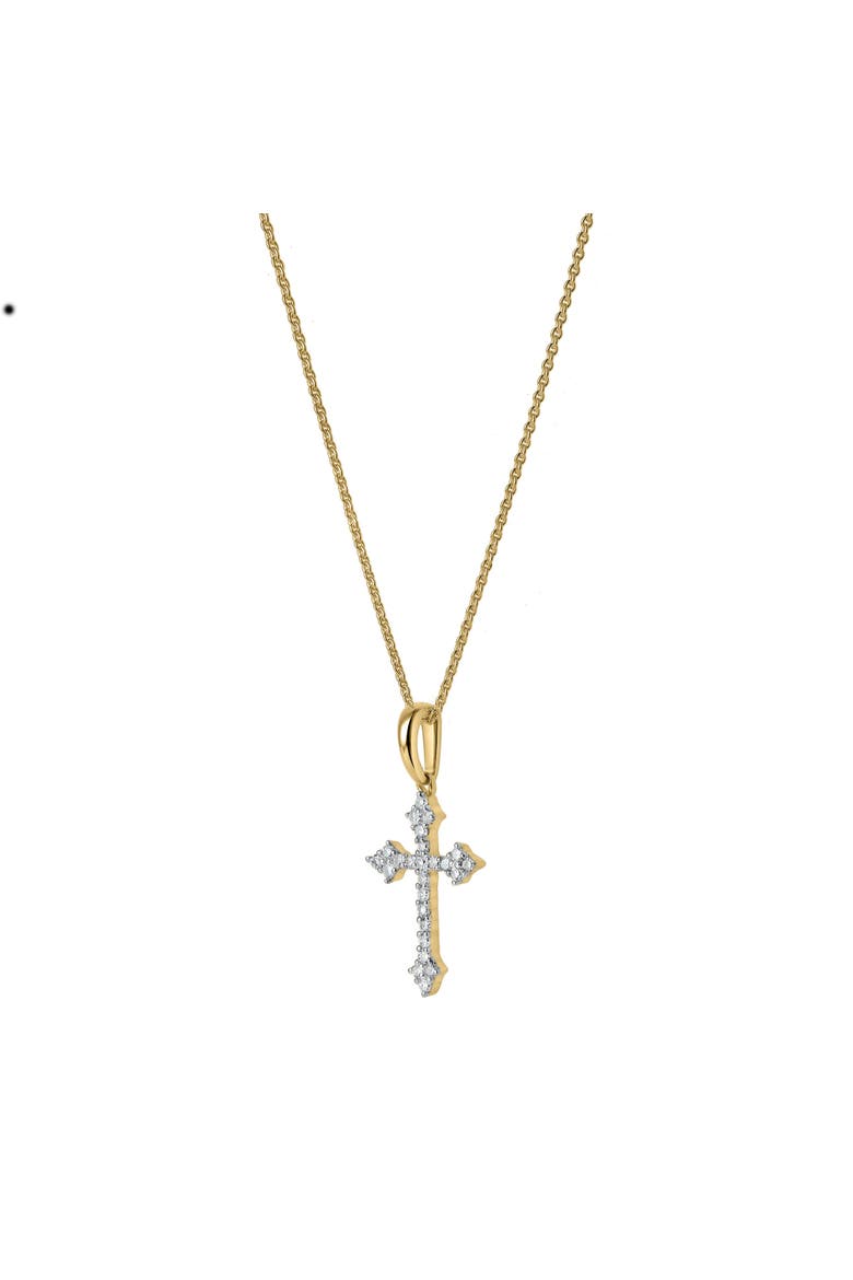 Lumina Cross Diamond Pendant in 14K Gold, Alternate, color, 14K Yellow Gold