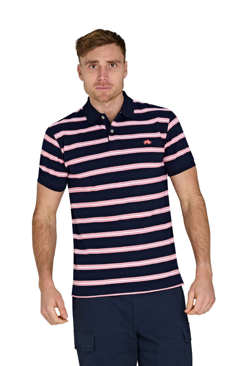 Trio Stripe Polo, Main, color, Navy