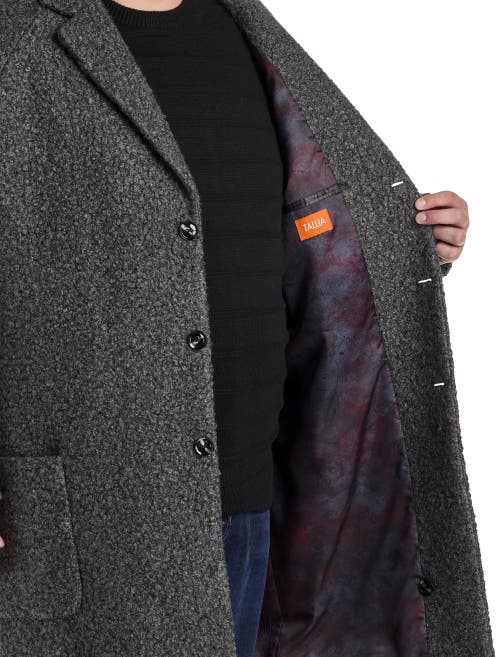 Tallia Teddy Overcoat In Charcoal