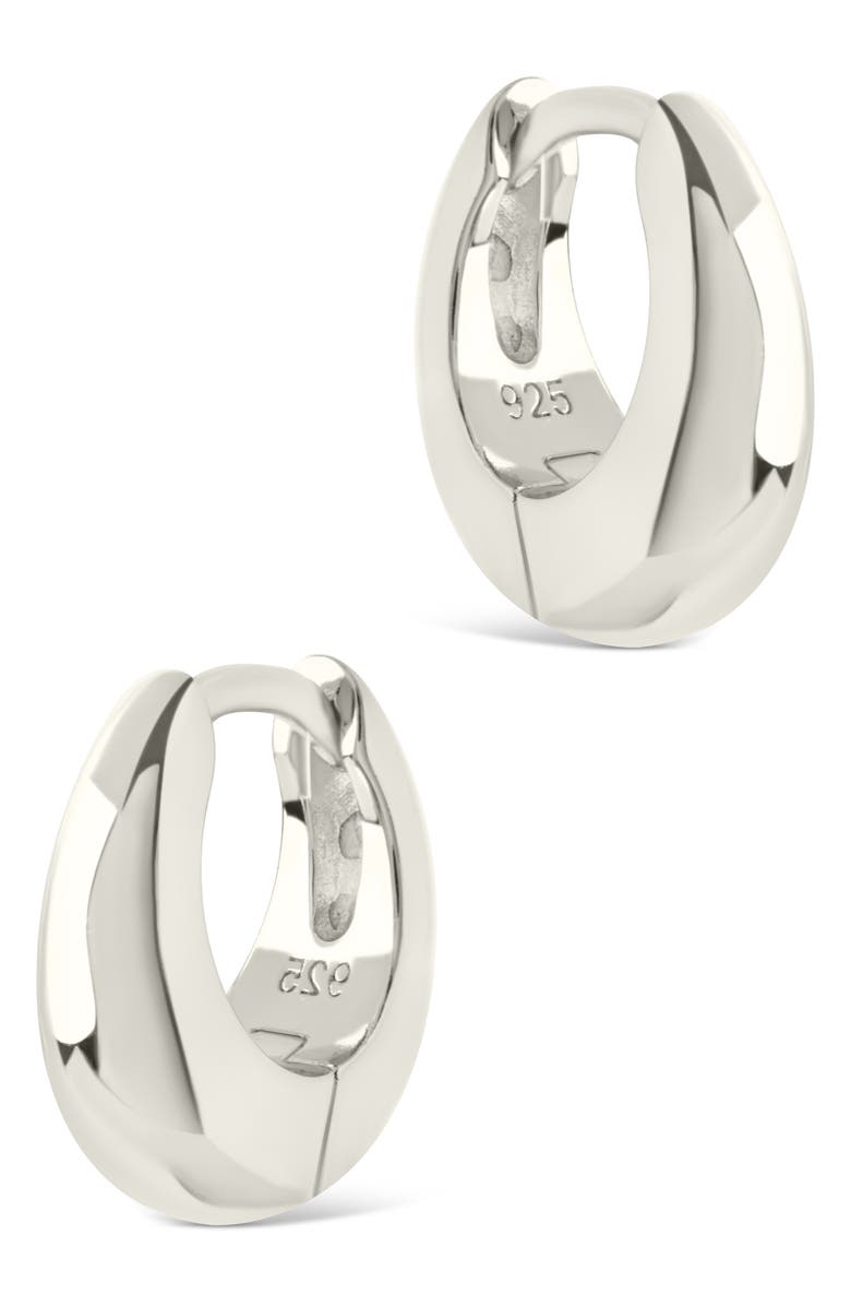 Sterling Forever Keegan Chunky Micro Hoop Earrings, Alternate, color, Silver