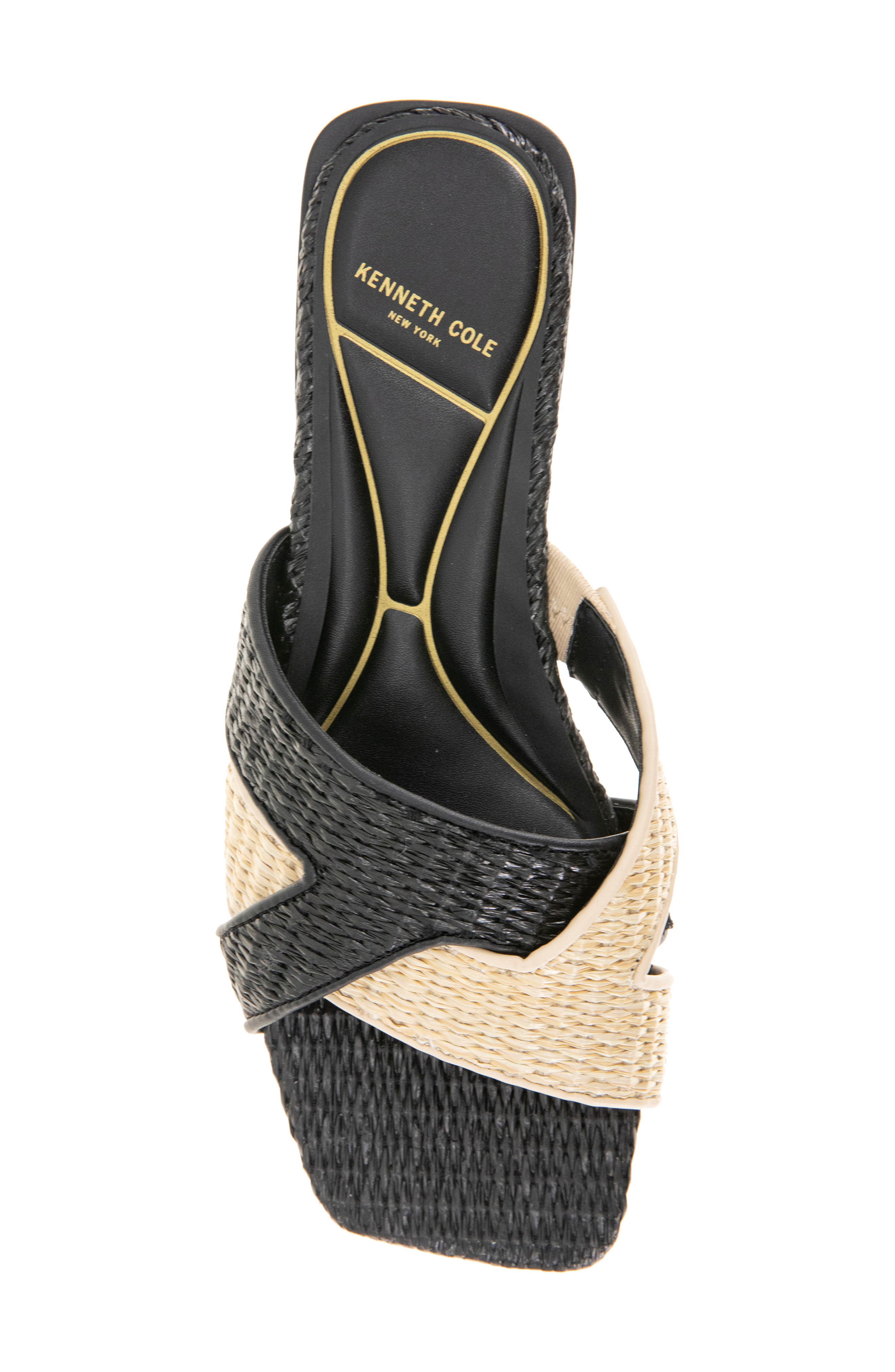 Kenneth Cole Issa Slide Sandal, Alternate, color, Natural/ Black Raffia