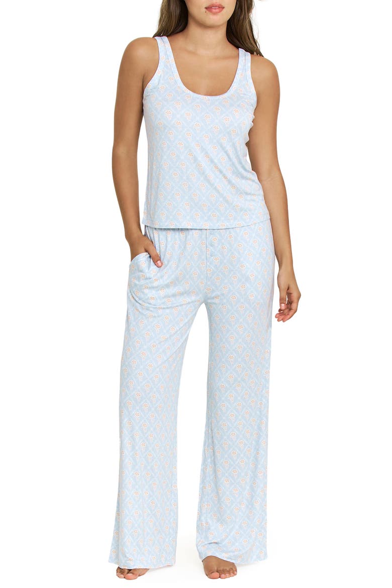 All American Tank Pajamas, Main, color, BLUE SKY GARDEN FLORAL