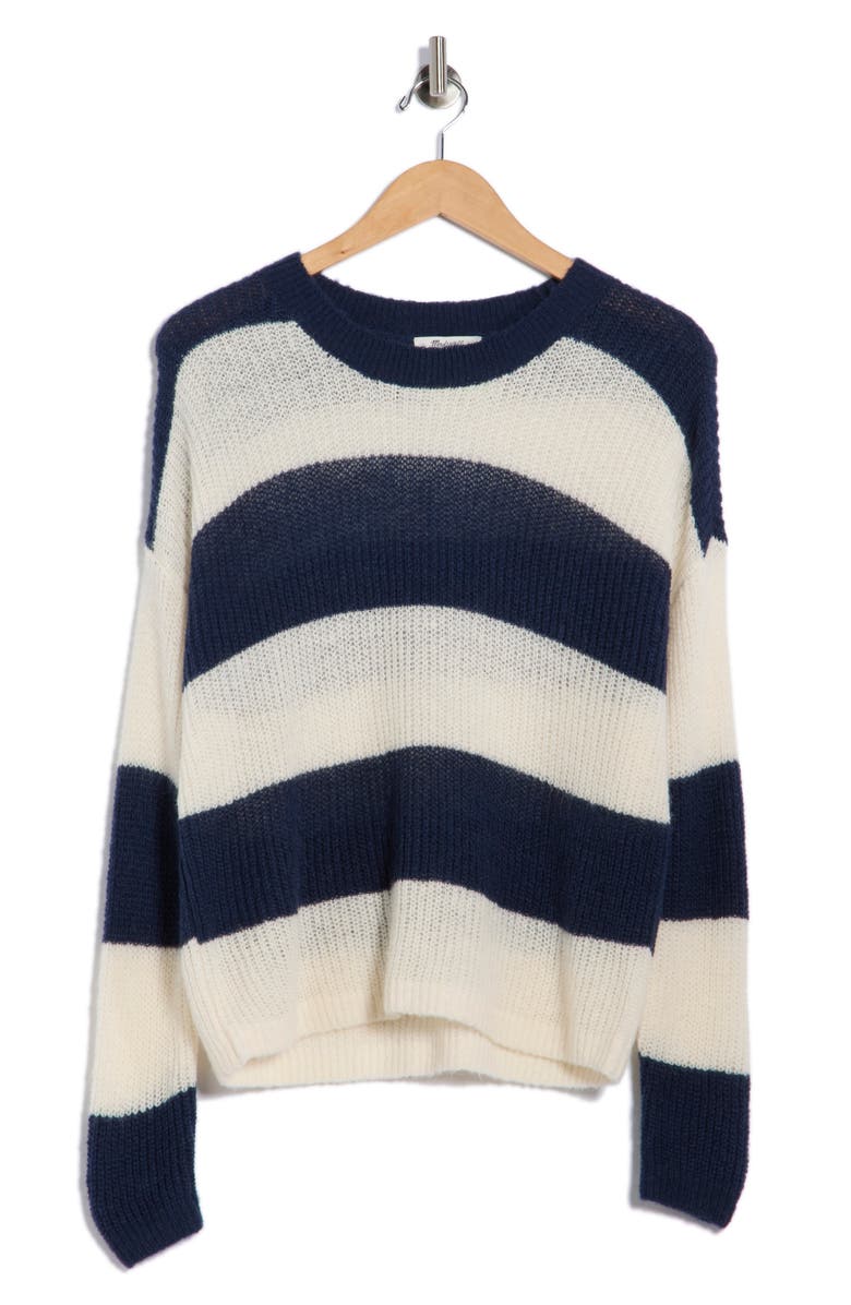 Madewell Rosario Stripe Sweater, Alternate, color, Classic Indigo