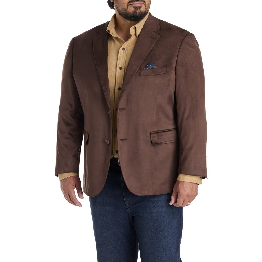 Oak Hill By Dxl Big & Tall Faux-suede Sport Coat In Brown