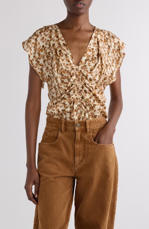 Isabel Marant Lonea Ruched Short-sleeve Top