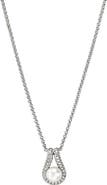 John Hardy Surf Pendant Necklace, Sterling Silver, Freshwater Pearl, Diamonds