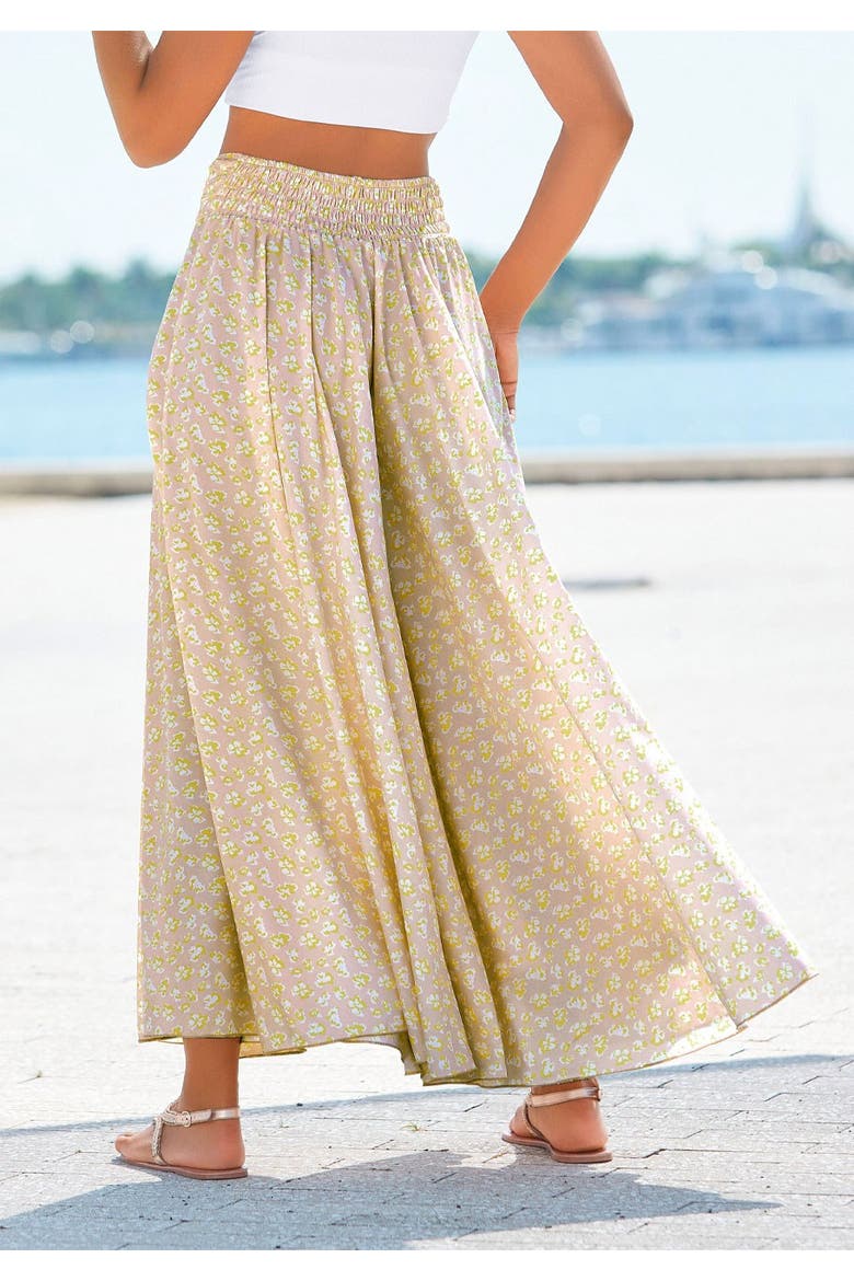 Printed Flowy Culottes, Alternate, color, Yellow Multi