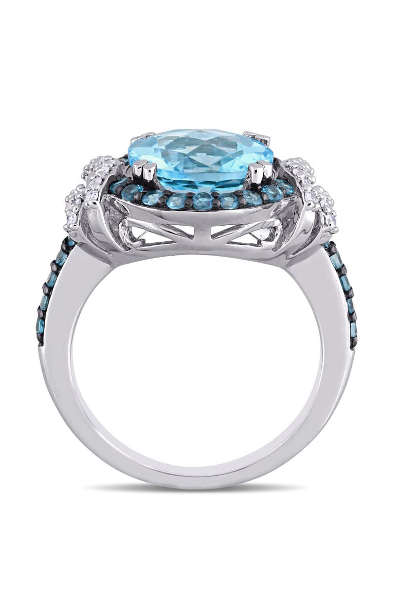 Julianna B. London, Sky Blue Topaz & Diamond Halo Ring, Alternate, color, Topaz