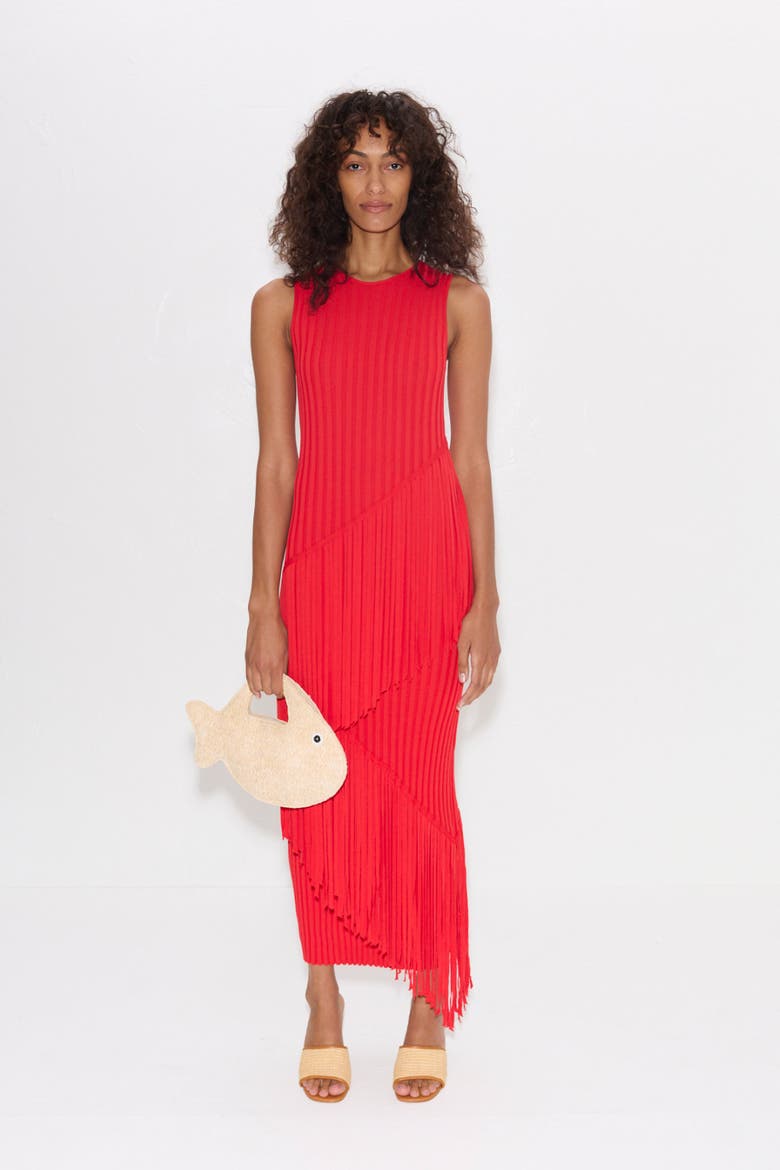 Spiral Knit Dress, Alternate, color, Paprika