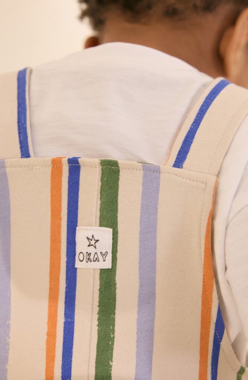 Next Striped Jersey Dungaree Set In Neutral