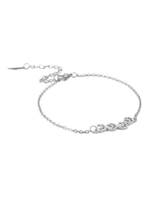 Pawsy Daisy Paw Print Link Chain Bracelet