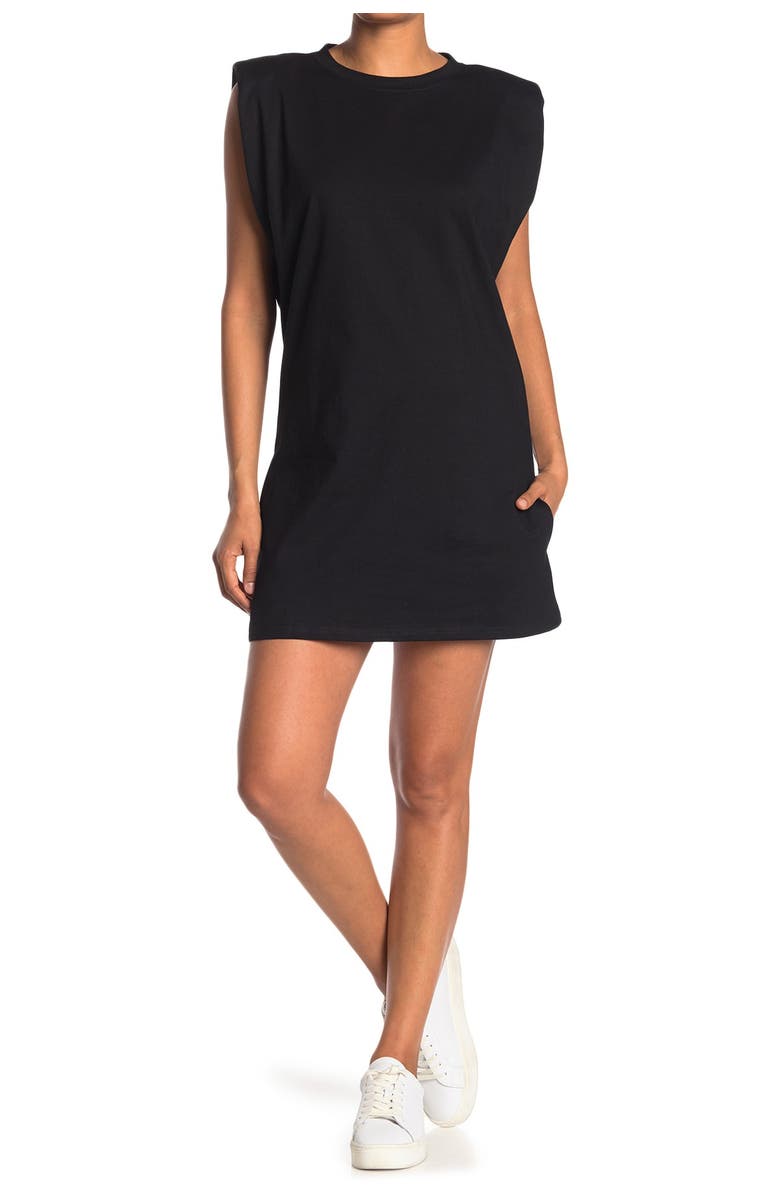 ONE ONE SIX Shoulder Pad Jersey Knit Shift Dress, Main, color, 