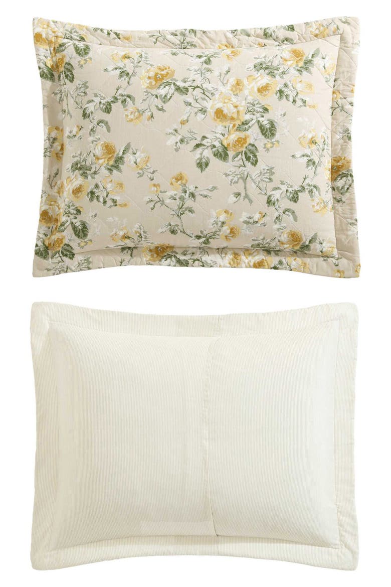 Roses Quilt & Sham Set, Alternate, color, GOLD/ BEIGE