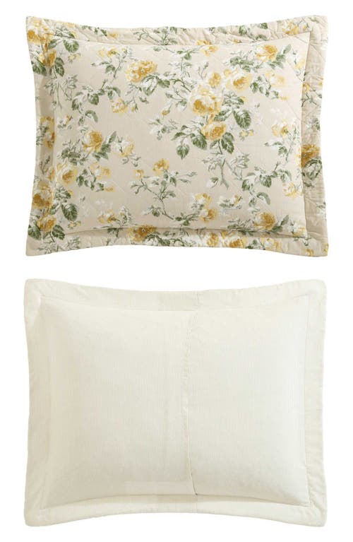 Laura Ashley Roses Quilt & Sham Set In Gold/beige
