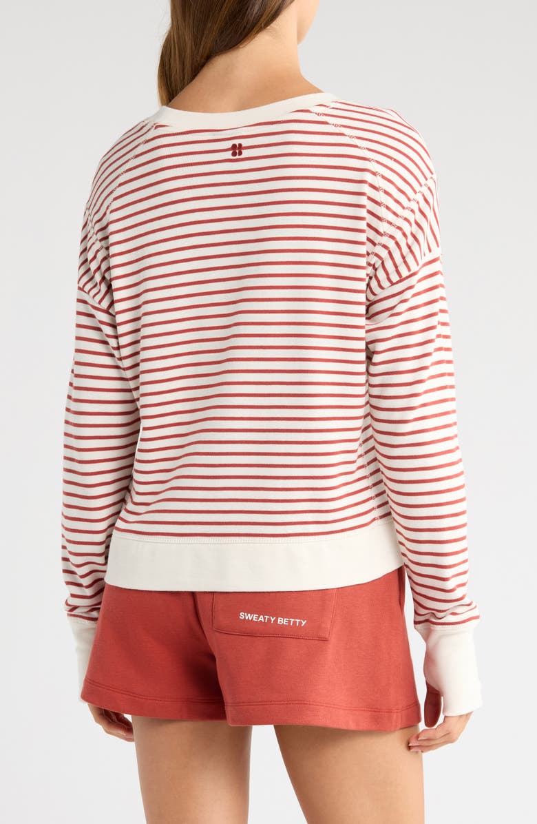 Sweaty Betty After Class Crop Sweatshirt, Alternate, color, Ember Red