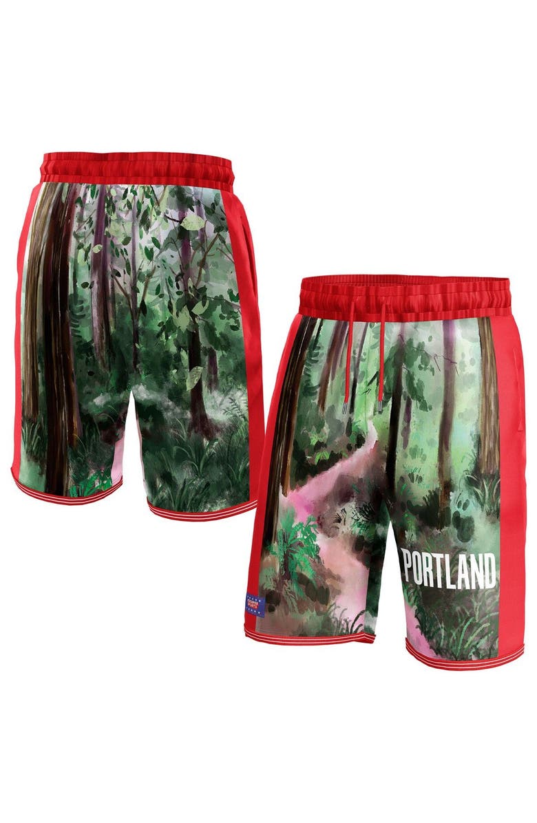 NBA X KIDSUPER Unisex NBA & KidSuper Studios by Fanatics Black Portland Trail Blazers Hometown Shorts, Main, color, Black