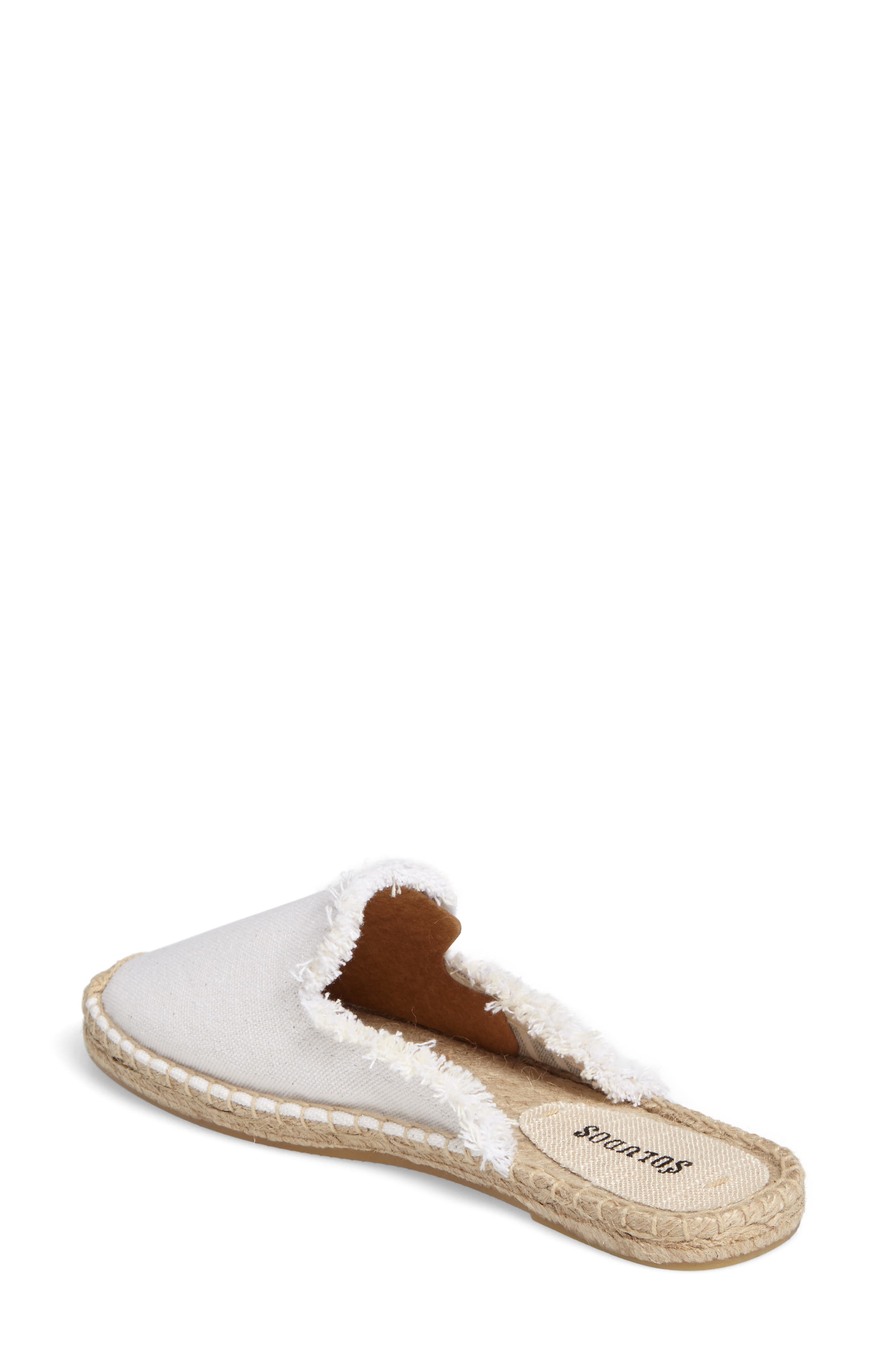 Frayed Loafer Mule, Alternate, color, WHITE CANVAS