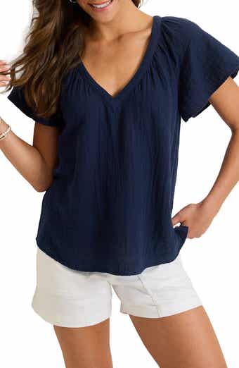Flutter Sleeve Cotton Gauze Top