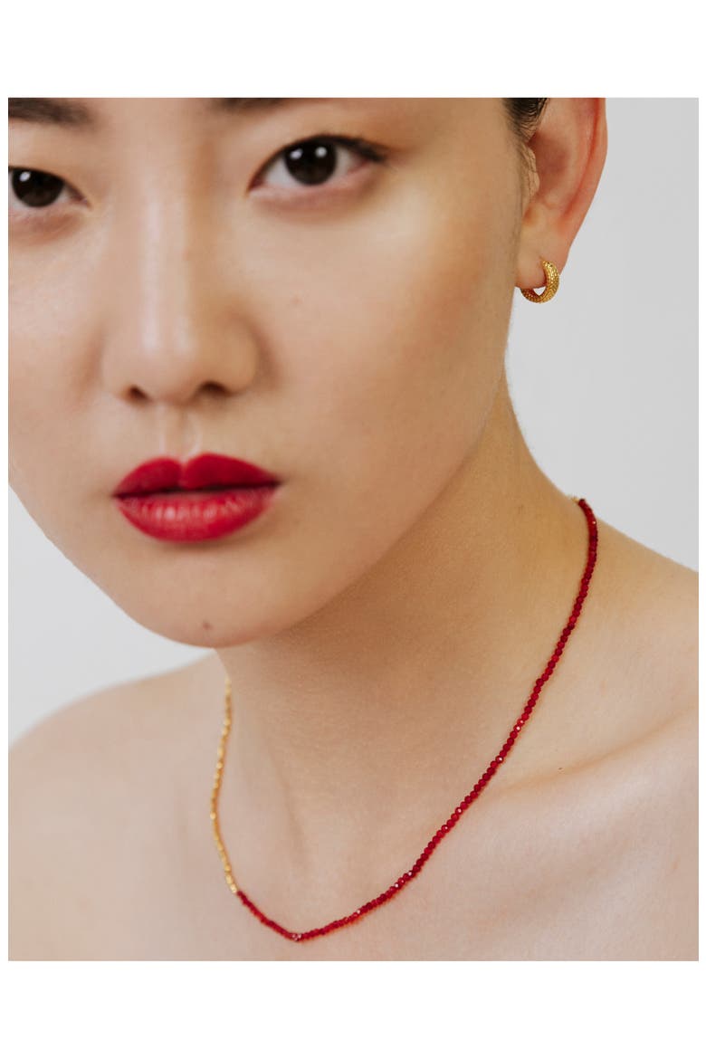 Mini Nugget Stone Beaded Necklace, Alternate, color, YELLOW GOLD