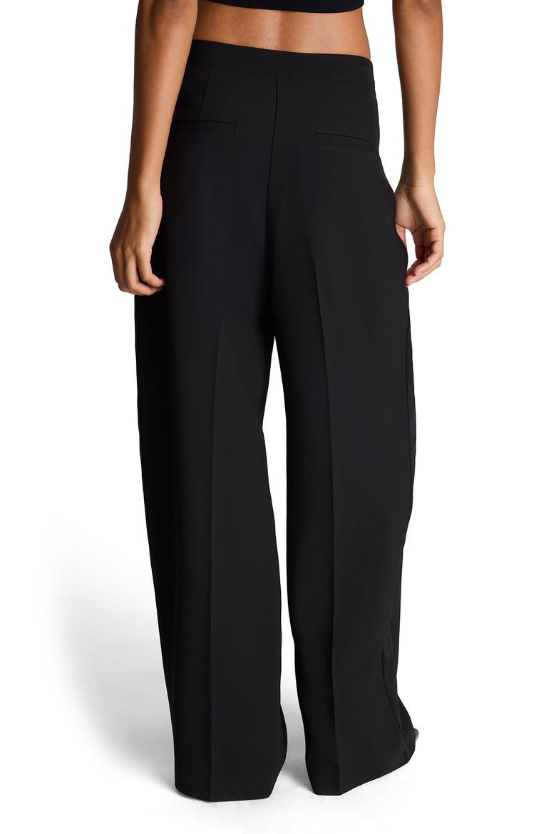 High Waist Wide Leg Pants, Alternate, color, BLACK/ BLACK