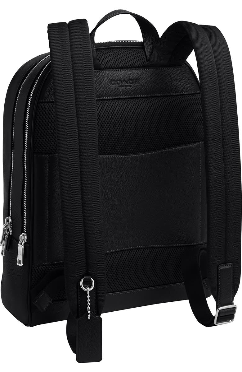 COACH Wade Leather Backpack, Alternate, color, Black