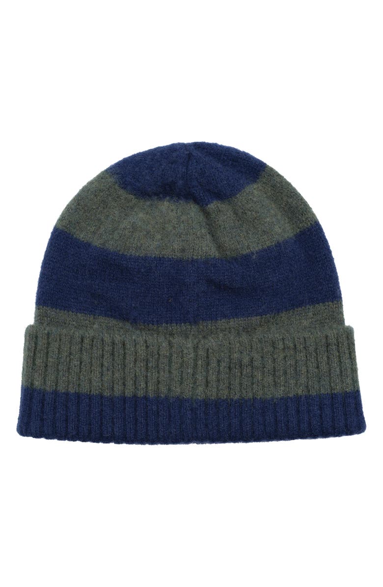Polo Ralph Lauren Stripe Brushed Wool Beanie, Alternate, color, Navy/ Green