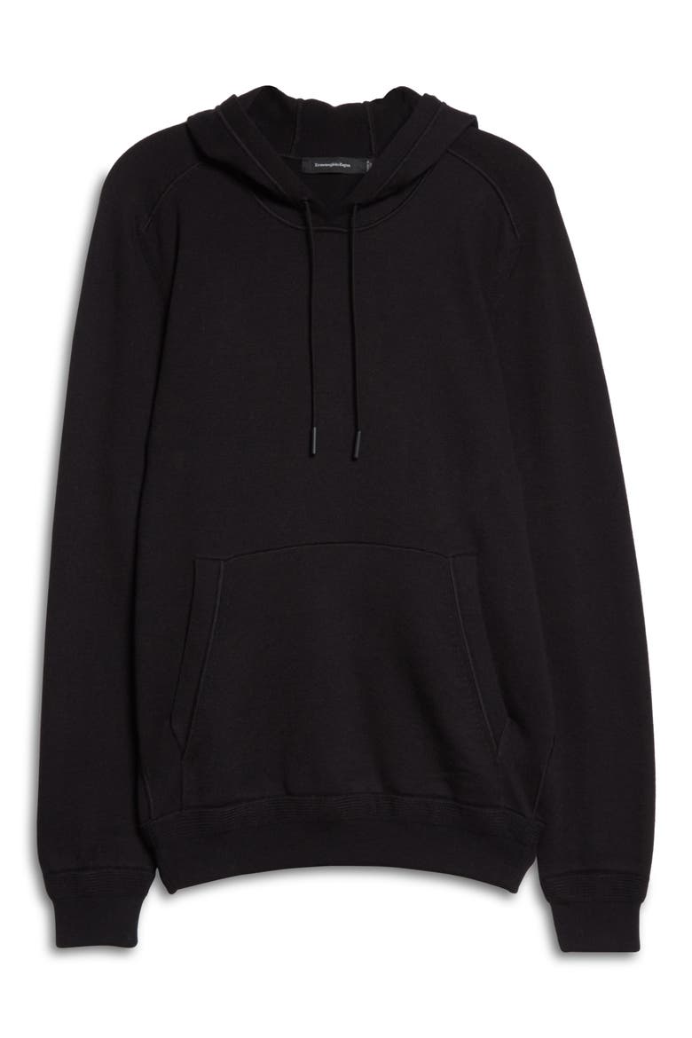 Cotton & Cashmere Hoodie, Alternate, color, BLACK