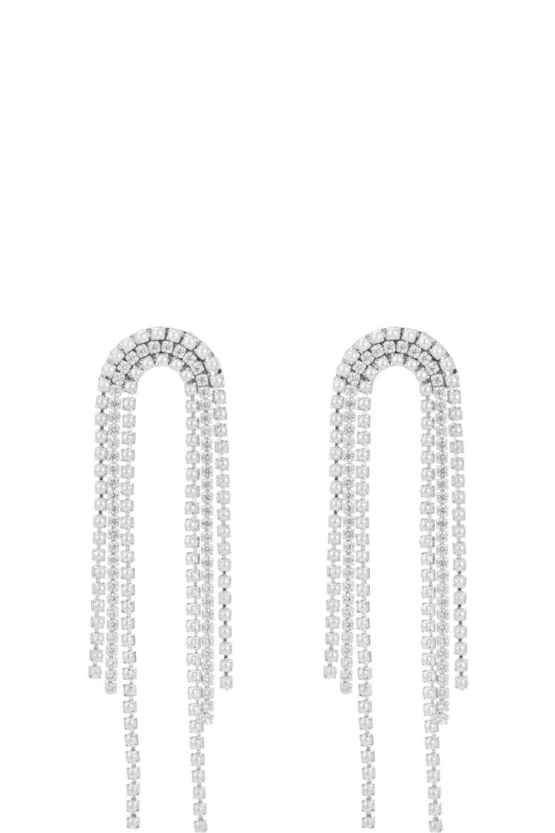 Cairo Rainbow Drop Earrings, Main, color, Silver