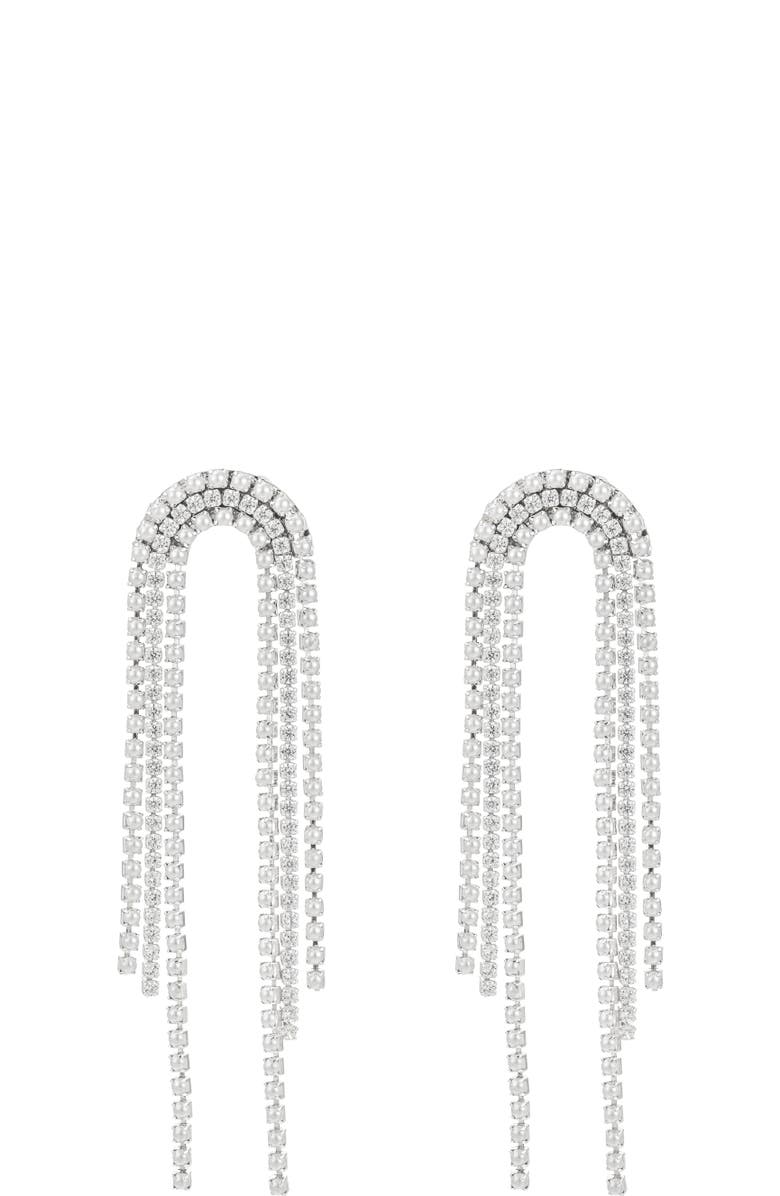 Untamed Petals Cairo Rainbow Drop Earrings, Main, color, Silver