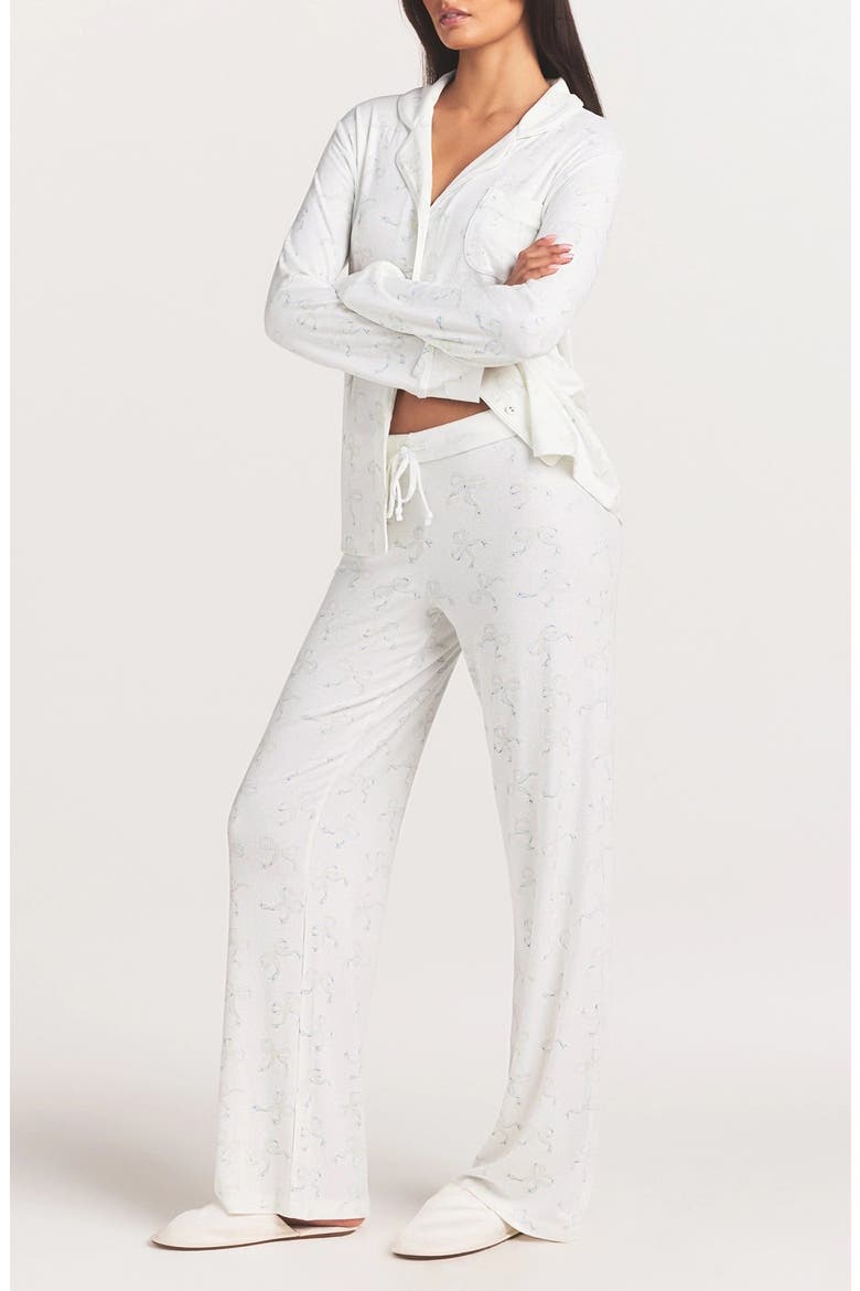 Soft Lounge Pajamas, Alternate, color, IVORY PEARL BOWS PRINT