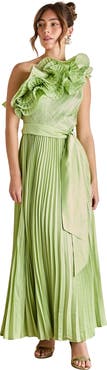 Coast One Shoulder Pleated Skirt Maxi Dress