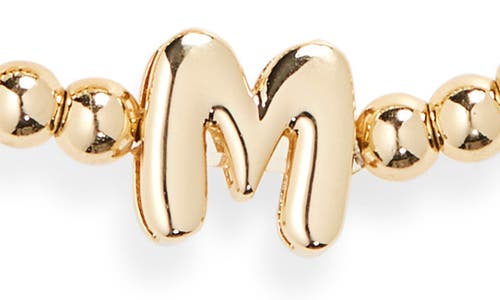 Leith 3-pack Initial Bead Bracelet In M- Clear- Gold