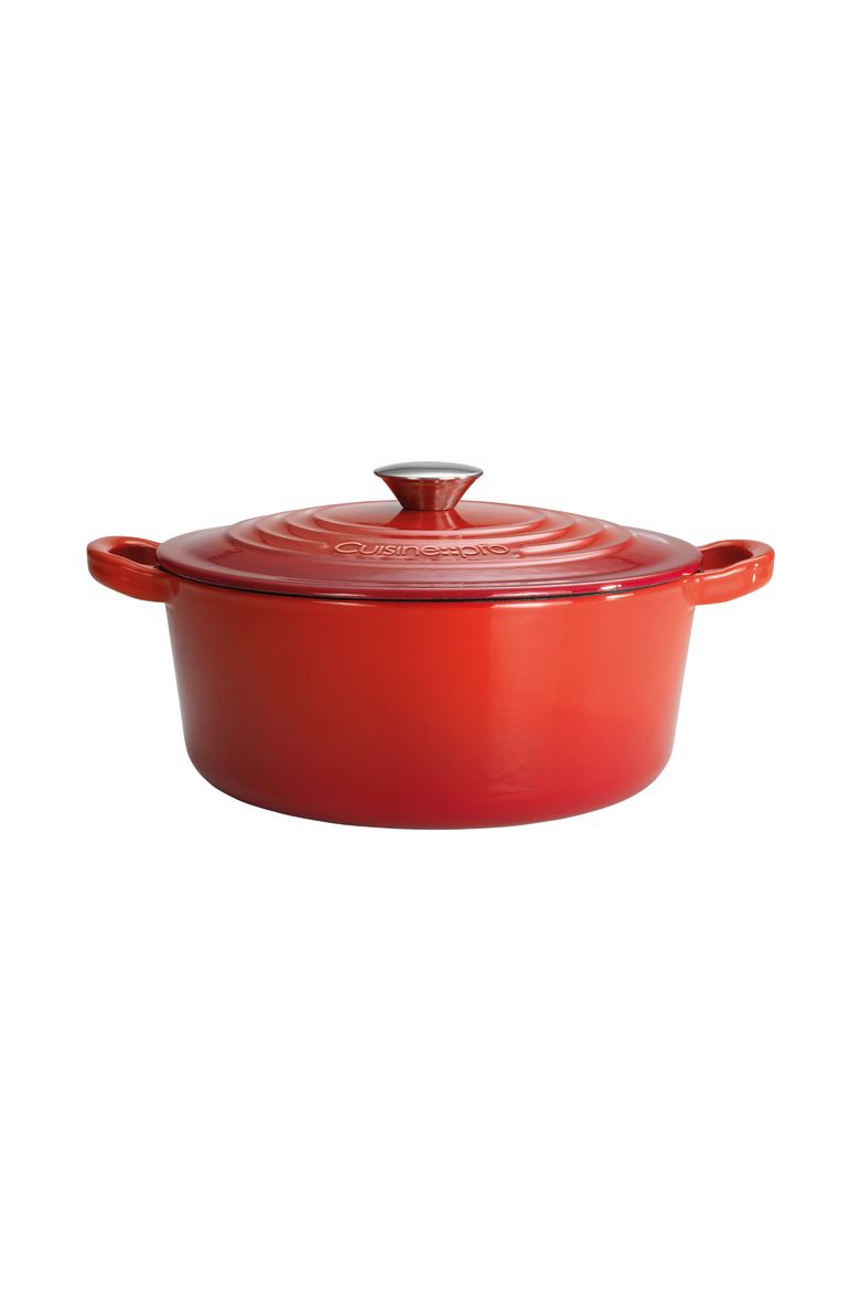 LE CONNOISSEUR 6.6 Qt. Round French Oven, Alternate, color, RED