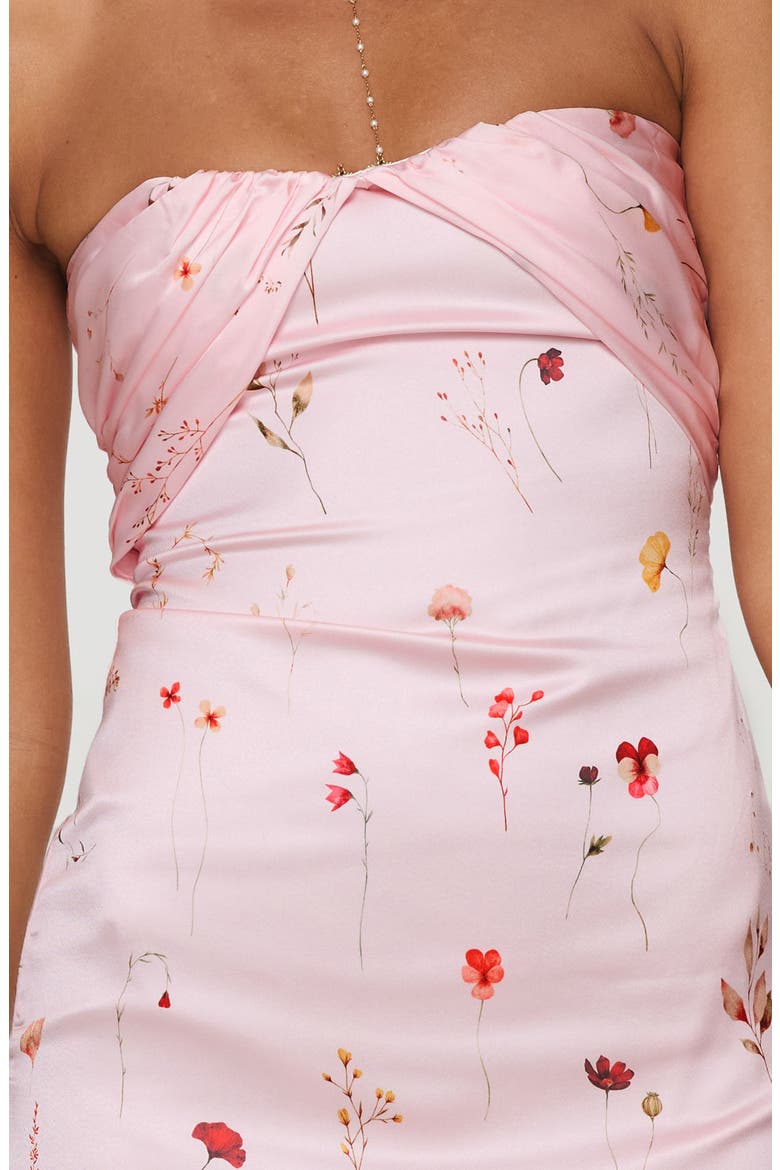 Irena Strapless Satin Minidress, Alternate, color, PINK