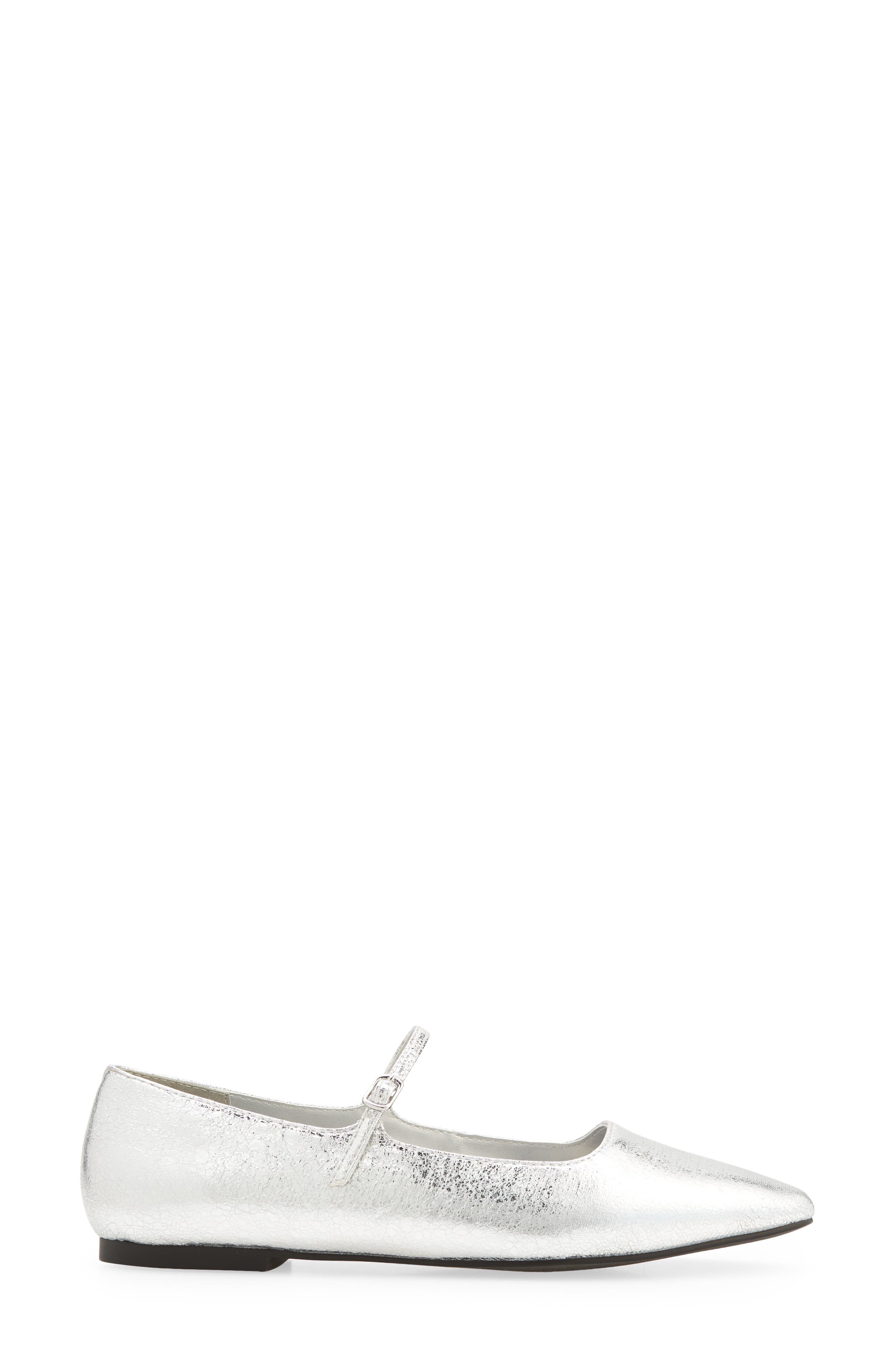 Regina Mary Jane Pointed Toe Flat, Alternate, color, SILVER METALLIC