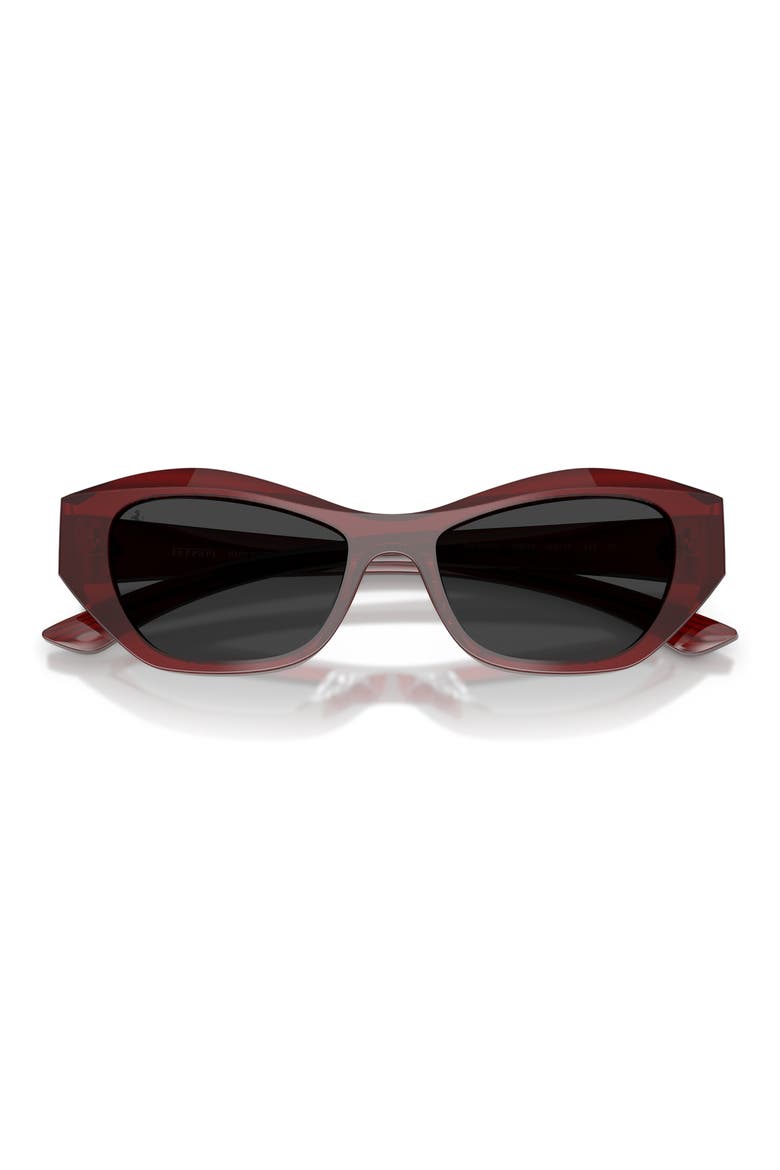 53mm Polarized Cat Eye Sunglasses, Alternate, color, STRIPED RED / POLAR BLACK