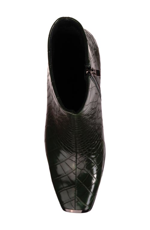 Ninety Union Lima Croc Embossed Boot In Green