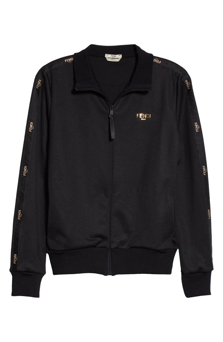 Fendi Logo Jersey Piqué Track Jacket, Alternate, color,