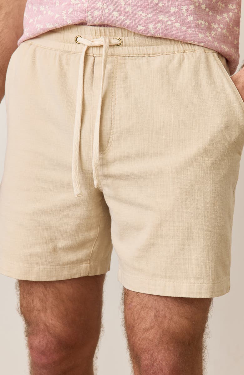 Marine Layer Saturday 6-Inch Drawstring Beach Shorts, Alternate, color, Sand