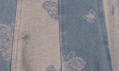 Zunie Kids' Mixed Media Denim Romper In Denim