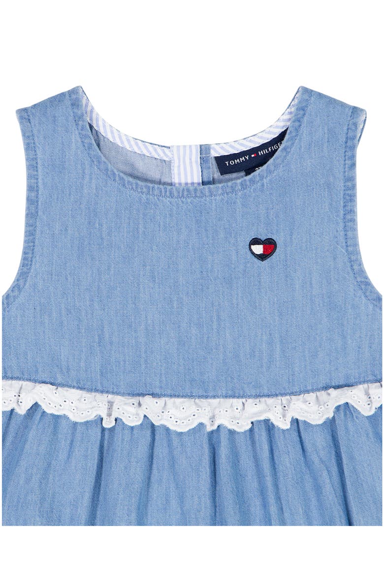 Tommy Hilfiger Tiered Denim Dress, Alternate, color, Blue
